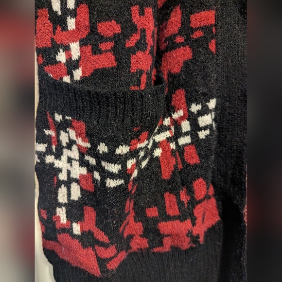 Peyton Open Front Cardigan Burgundy and Black | LuLaRoe - Picture 5 of 8